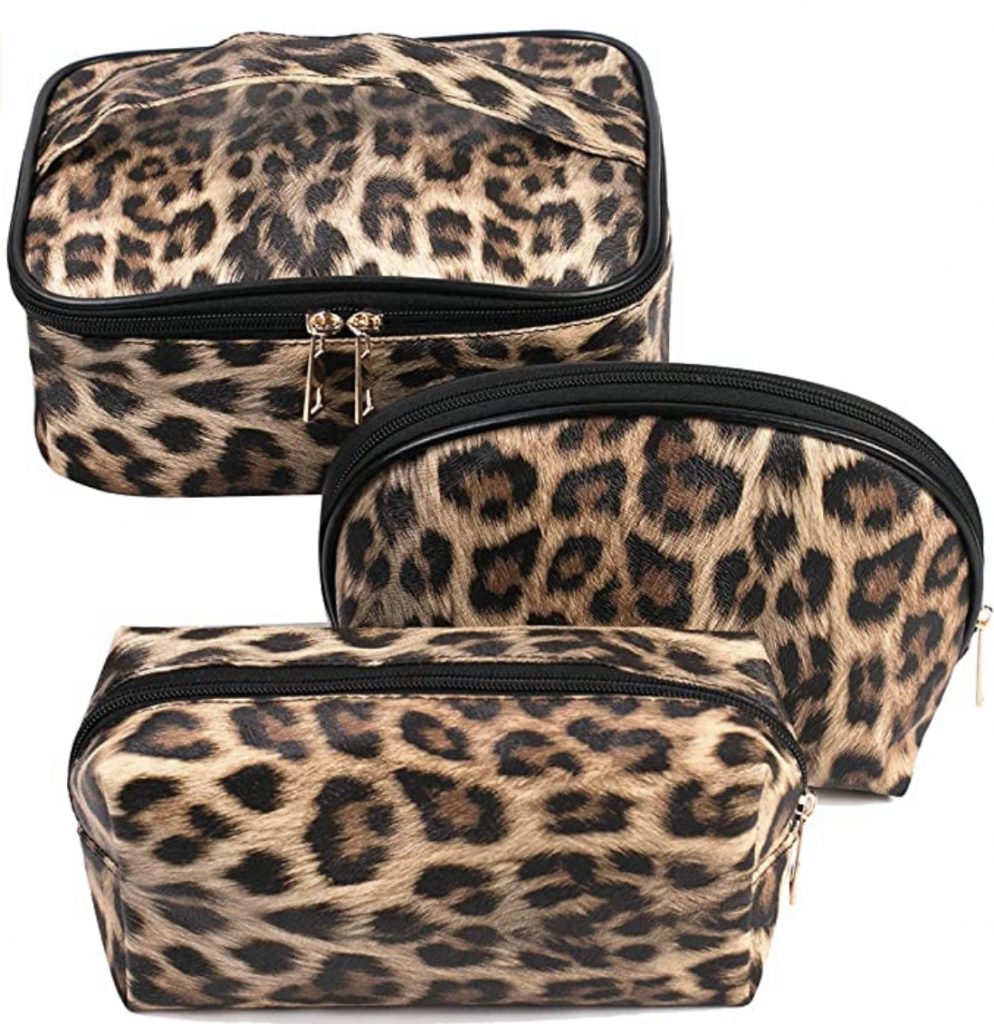 Leopard makeup bag. 
